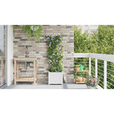 Garden Planter White 40 x 40 x 142 cm Plastic 42002917