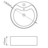 Ceramic Bathroom Sink Basin Faucet/Overflow Hole Black Round 141939