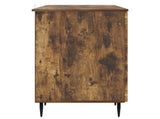 Desk with Shelf Smoked Oak 142.5 x 50 x 75 cm Engineered Wood 3414590