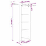 Sliding Door Set Manual Natural and black 73.5 x 211 cm 3333608