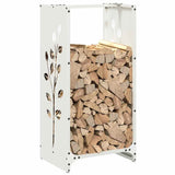 Firewood Rack White 40x30x80 cm Cold-rolled steel 864220