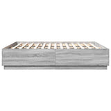 Bed Frame without Mattress Grey Sonoma 180x200 cm Super King 3209686