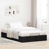 Ottoman Bed Frame without Mattress Black Double Fabric 3310921