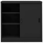 Office Cabinet with Sliding Door Anthracite 90x40x90 cm Steel 335953