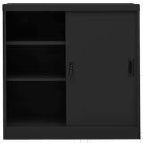 Office Cabinet with Sliding Door Anthracite 90x40x90 cm Steel 335953