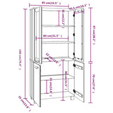 Highboard HAMAR Solid Wood Pine Honey Brown 3100926
