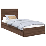Storage Bed with Drawer Brown Oak 75 x 190 cm Engineered Wood 3408514