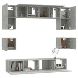 8 Piece TV Cabinet Set Concrete Grey Engineered Wood 3114409