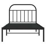 Bed Frame Black Powder-Coated Steel Single Single Bed Frame 353630