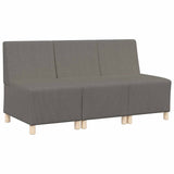 Modular Sofa Unit Armless 3 pcs Light Grey 55 x 74 x 82 cm 3399820