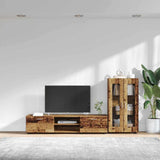 TV Cabinet Set with Shelf FLORIN 3 pcs Old Wood Engineered Wood 3397942