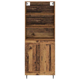 Highboard Old Wood 69.5 x 34 x 180 cm Engineered Wood and Glass 3415778