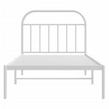 Metal Bed Frame without Mattress with Headboard White 107x203cm 353680