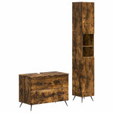 2 Piece Bathroom Cabinet Set BREDA Smoked Oak Engineered Wood 3417563
