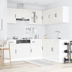 ZNTS 11 Piece Kitchen Cabinet Set Kalmar Gloss White Engineered Wood 3314943