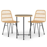 3 Piece Garden Dining Set Poly Rattan 3157835