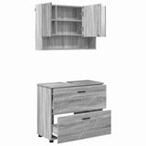Bathroom Furniture Set with Drawer with Shelf 2 pcs Grey Sonoma 3393019