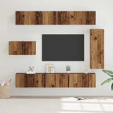 TV Cabinet Set Wall-mounted 8 pcs Old Wood Engineered Wood 3393132