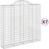 Arched Gabion Baskets 7 pcs 200x50x180/200 cm Galvanised Iron 3146409