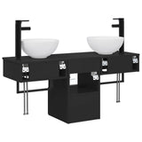 Bathroom Furniture Set 3 pcs Black Engineered Wood 3405588
