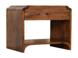 Solid Wood Newton Bedside, 1 Drawer and Open Shelf, Dark Brown B2743P402934