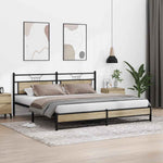 Metal Bed Frame without Mattress Sonoma Oak 200x200 cm 3325123