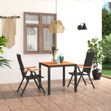 Dining Set Black and Brown PE Rattan, WPC, Aluminium Medium 3060076