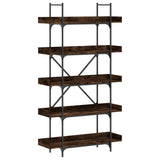Bookcase 5-Tier Smoked Oak 100x33x180.5 cm Engineered Wood 837699