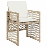 11 Piece Garden Dining Set with Cushions Beige Poly Rattan 3210790