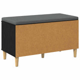 Hall Bench Black Oak 80 x 38 x 46 cm Engineered Wood and Fabric 891529