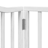 Dog Gate with Door Foldable 8 Panels White 640 cm Poplar Wood 3155622