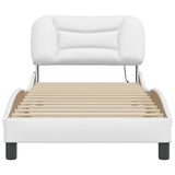 Bed Frame with LED without Mattress "Hvar" White 90x200 cm 3213907