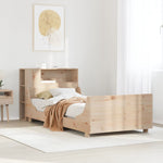 ZNTS Bed Frame without Mattress 100x200 cm Solid Wood Pine 3323782