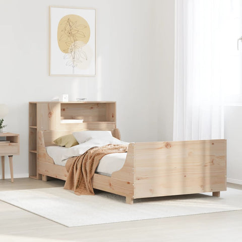 ZNTS Bed Frame without Mattress 100x200 cm Solid Wood Pine 3323782