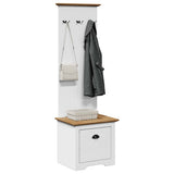 Hallway Cabinet with Hooks BODO White and Brown 50x40x157 cm 4016873