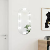 Mirror with LED Lights 80x40 cm Glass Oval 3102975