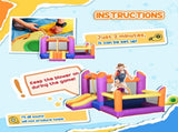 Kids Bouncy Castle House Inflatable Trampoline Slide Water Pool 3 in 1 with Blower for Kids Age 3-8 T3398P348066