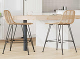 Bar Chair 2 pcs 44 x 52 x 111 cm Rattan and Iron 42011547