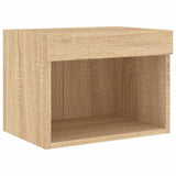 7 Piece TV Wall Cabinet Set with LED Lights Sonoma Oak 3216759