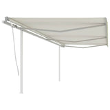 Manual Retractable Awning with Posts 6x3 m Cream 3069997