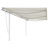 Manual Retractable Awning with Posts 6x3 m Cream 3069997