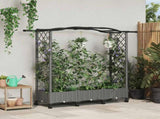 Raised Bed with Trellis and Roof Light Grey 169 x 40 x 129 cm 3423099