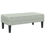 Bench with Cushion Light Grey 113 x 57 x 39 cm Velvet 42001947