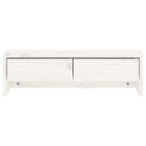 Monitor Stand White 50x27x15 cm Solid Wood Pine 813955