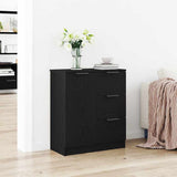 Sideboard with Drawer Black Oak 60 x 30 x 70 cm Engineered Wood 862737