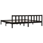 ZNTS 810106 Bed Frame without Mattress Black Solid Wood 200x200 cm