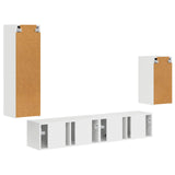 TV Cabinet Set 4 pcs High Gloss White Engineered Wood 3409010