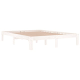Bed Frame without Mattress White Solid Wood Pine 140x190cm 810346