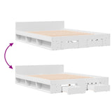Bed Frame with Drawers without Mattress White 160x200 cm 3280734