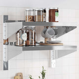 2-Tier Wall Shelf 50x40x48 cm Silver Stainless Steel 30315